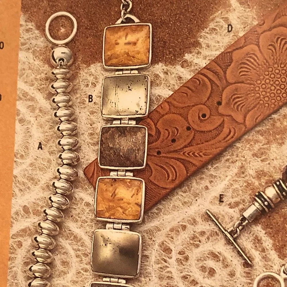 Rare Vintage Silpada Sterling Silver Oval Bead Toggle Clasp Bracelet B0626